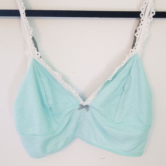 Victoria's Secret Other - Victoria's Secret Blue Ribbed Bralette Sz M NWT